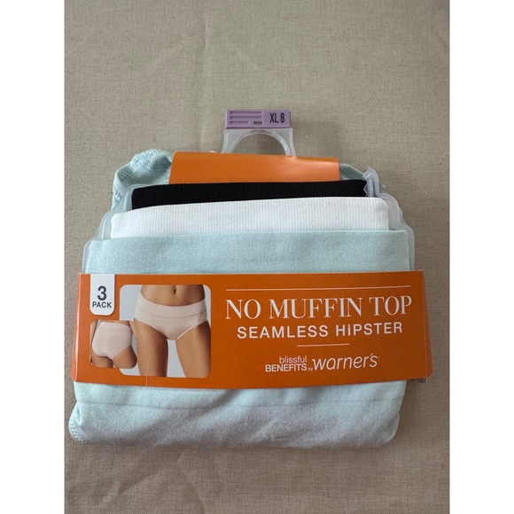 Blissful Benefits by Warners 3 Pack No Muffin Top Seamless Hipster Panties XL - Picture 1 of 6